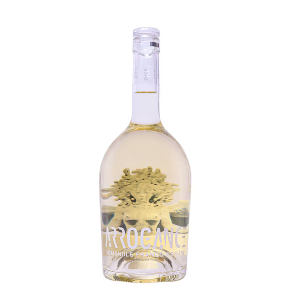 Vin alb demisec Arrogance 0.75L, Fetească Albă & Tămâioasă Românească, DOC-CMD Dealu Mare