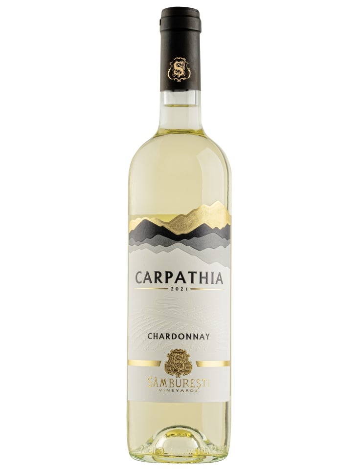 Carpathia Chardonnay 0.75L – Domeniile Sâmburești, DOC Sâmburești; 14% vol.; maturat în stejar; note de măr verde, fructe tropicale, vanilie