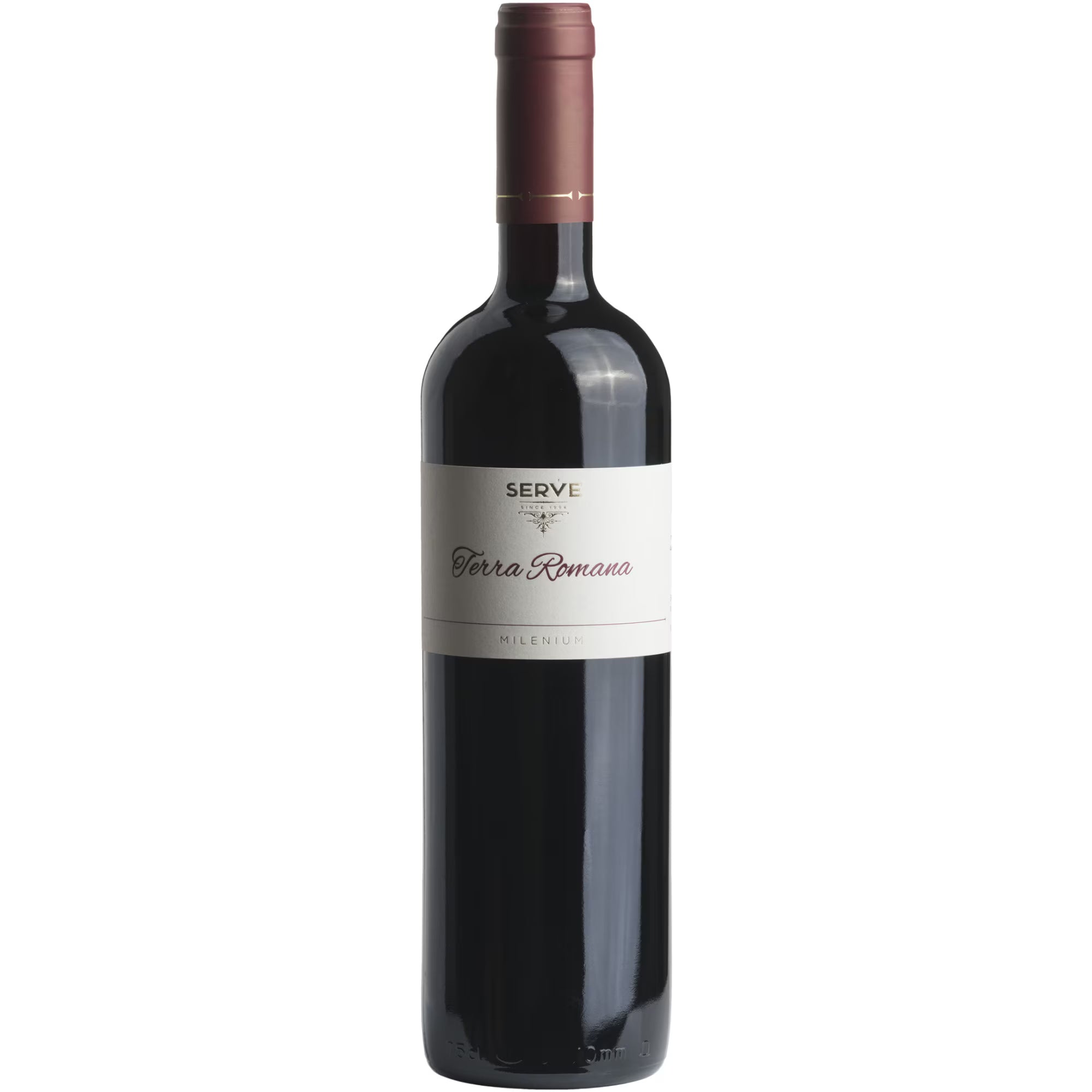 Milenium Roșu 0.75L – SERVE, Dealu Mare (IG Dealurile Munteniei); FN 55%, Merlot 30%, Cabernet 15%; 14.5% vol.; maturat 12 luni în baric