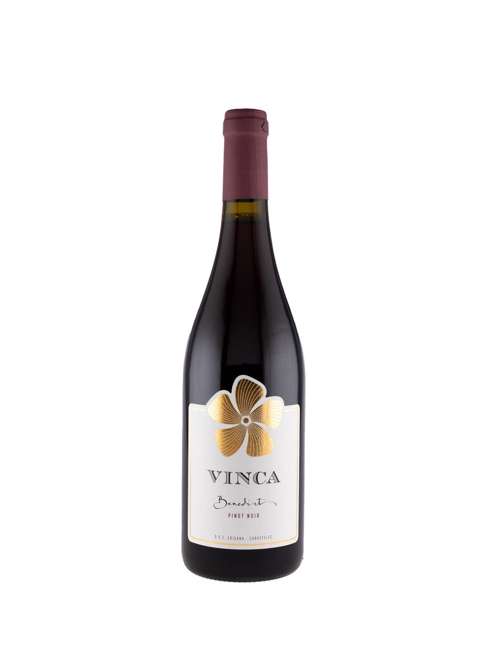 Sticlă de Pinot Noir Benedict 0.75L, vin roșu sec din România, cu arome elegante de fructe roșii