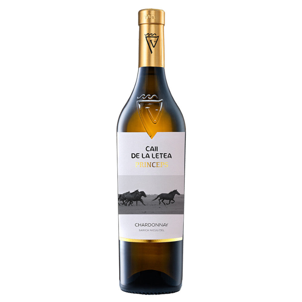 Vin alb sec CAII DE LA LETEA Princeps Chardonnay 0.75L, DOC Sarica Niculițel