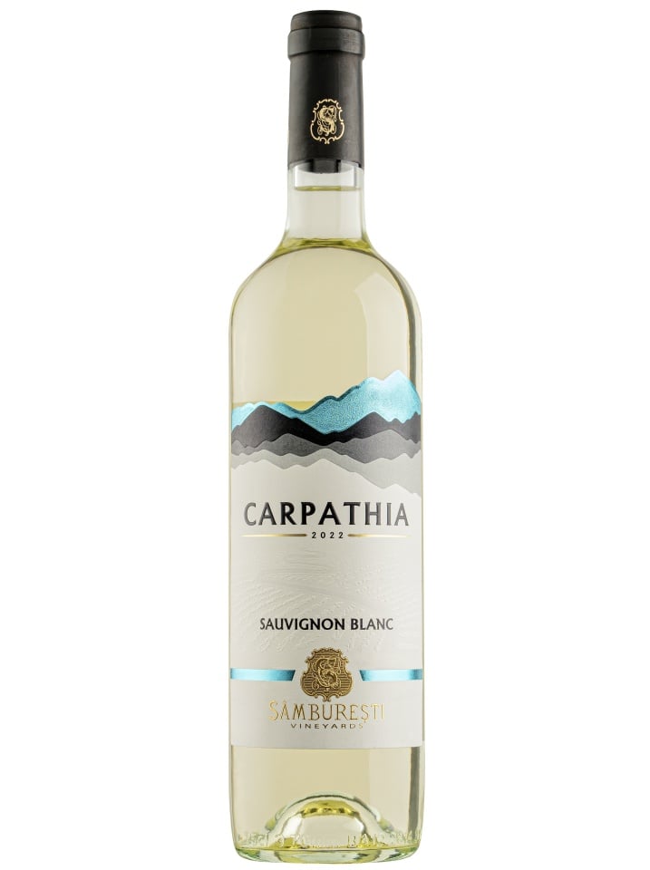 Carpathia Sauvignon Blanc 0.75L – Domeniile Sâmburești, DOC Sâmburești; 13% vol.; arome de grapefruit, lime și fructe exotice