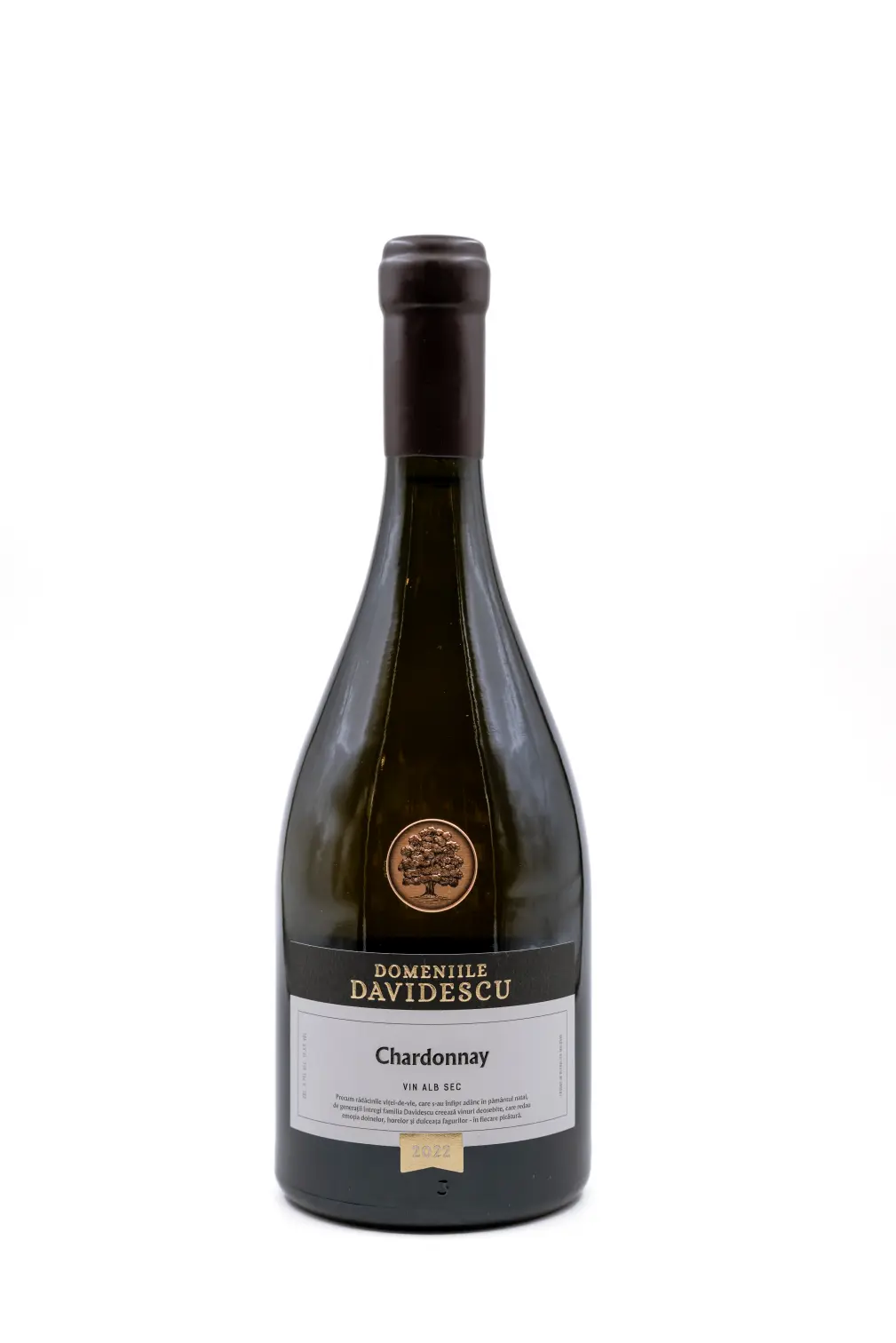 Vin alb sec Domeniile Davidescu Select Chardonnay 0.75L, Republica Moldova, arome fructate și vanilie