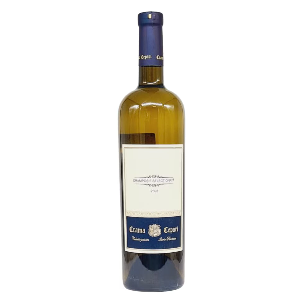 Cepari Crâmpoșie Selecționată 0.75L – vin alb sec, DOC-CMD Drăgășani, 12.8% vol